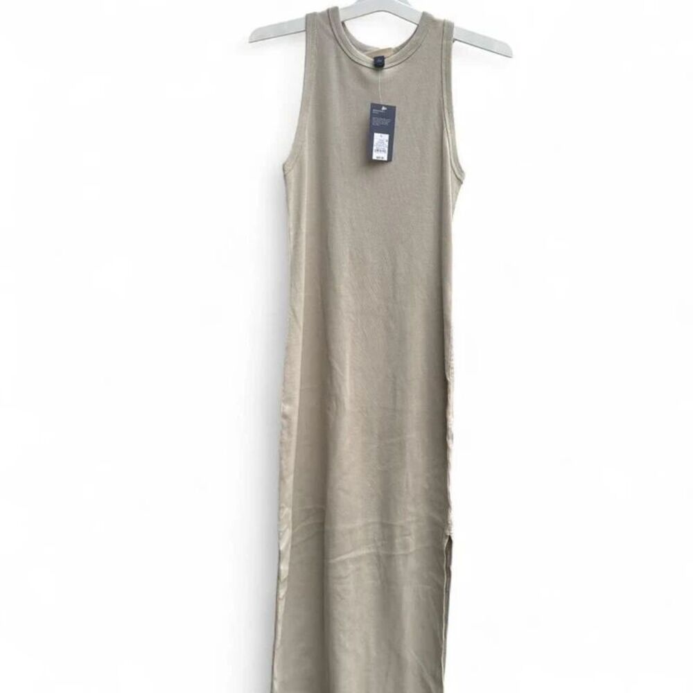 Universal Thread Women's Maxi Dress Taupe Bodycon Rib Knit